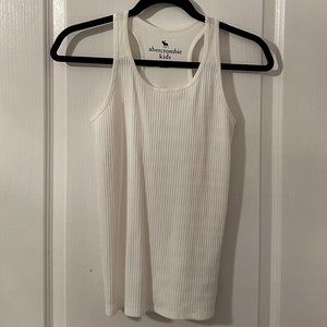 Abercrombie Kids White Ribbed Tank Top (Size 13/14)